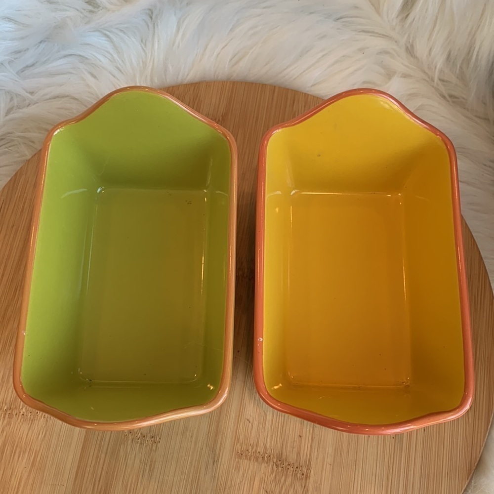 Costa Del Sol | 5 Colorful Fiesta Ceramic Pottery Baking Ramekins Loaf Dishes - Picture 14 of 17